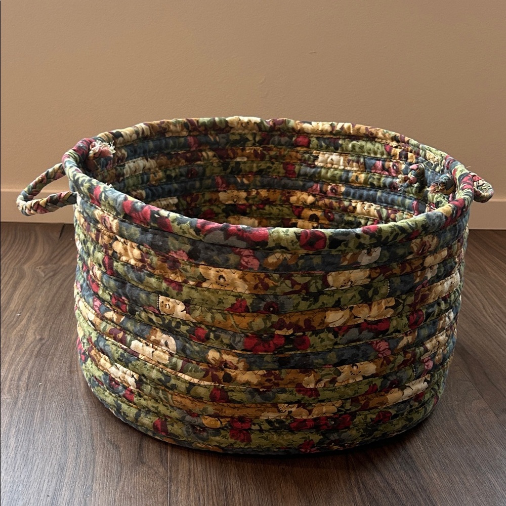 Floral Multicolor Woven Basket